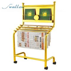 Display Hotel Information Rack, Catalogue & Reference Racks, Hotel Metal Newspaper Rack Magazine Display Stand - Image 3