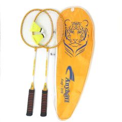 Model 216 Factory Wholesale Steel Alloy Badminton Racket Full Cover Bag Pack Iron Badminton Racquets 1 Pair - Image 1