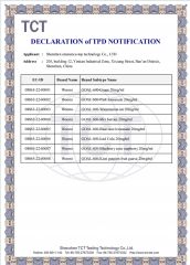 TPD certificate from Shenzhen Eminence-Top Technology Co., Ltd.