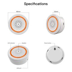Smart Home Security System Smart Siren Sensor 90dB Sound Light Alarm Sensor - Image 6