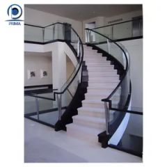 Round Shape Staircase Spiral Stairs with Glass Railing for Outside - Image 1
