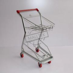 Japanese Style Metal Hand Push Shopping Trolley with Baskets - Image 3