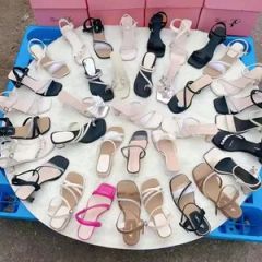 Women Summer High Heel Sandals Thin Strap Casual Open Toe PU 5-8cm Low Heel 1Y MOQ100 - Guangzhou Blm Import and Export Trading Co., Ltd.