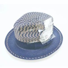 Recycled PP Braid Custom Men Fedora Hat Origin China Style Striped HS Code 6504000000 Pattern Plain Dyed Model NO. - Image 5