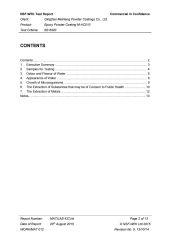 Gas test report certificate from Qingdao Sam Powder Coating Co., Ltd.