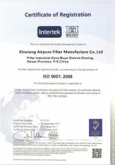 Certificates certificate from Xinxiang Airpure Filter Co., Ltd.