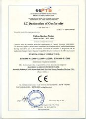 EC declaration of conformity of Falling number tester certificate of Zhejiang Top Cloud-Agri Technology Co., Ltd. – certificate photo, supplier certificates section