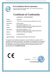 CE certificate from Guangdong Geren Electric Appliance Co., Ltd