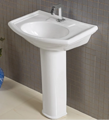 Ceramic Pedestal Wash Basin Color White Surface Polished Durability Durable Pattern/Style Plain Wash Basin Type Pedestal - Image 3