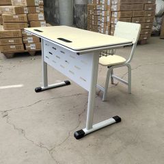 Steel Movable Computer Desk with Wheels for Office Conference Training Home Hotels - Image 3