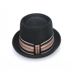 Fedora Wool Felt Boater Hat Flat Top Style Fedora Hats Style Plush Origin China Brim With Brim Gender Women's Crown With - Image 1