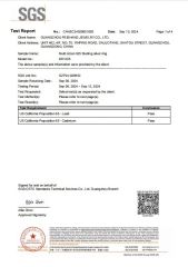 US California Proposition 65 certificate from Guangzhou Peishang Jewelry Co., Ltd.