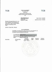 FCC Certificate certificate from Shenzhen Chitongda Electronic Co., Ltd.