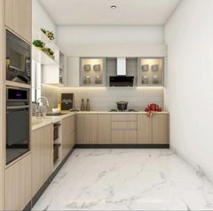 L Shaped Modular Kitchen Appearance Modern Kitchen Type Ideal Hardware Type Modern Kitchen Design L-Shape Design Approach - Image 4