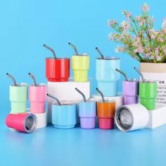 Wholesale Mini Tumbler 2oz 4oz 6oz Stainless Steel Vacuum Insulated Double Walled Shot Glass with Straw - Shanghai Karry Industrial Co., Ltd.