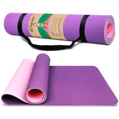 Eco Friendly 10mm Home Exercise Gym Workout Sports Non Slip Custom Fitness Branded TPE PU Yoga Mat - Image 1