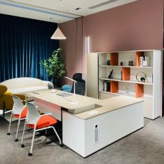 Computer Table with Built-in Shelves for Office Desk and Executive Office Table - Image 5