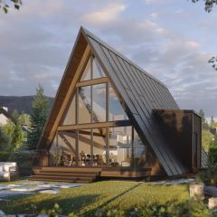 High-End a Frame Prefab Cabin Prefabricated Hotel Unit Featuring Modern Wooden Structure for Outdoor Resorts and Vacation Parks - Image 4