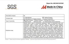 SGS License Verified Report certificate from Liyang Iklay Machinery Co., Ltd.