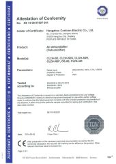 CE-TUV certificate of dehumidifier certificate from Hangzhou Conloon Electric Co., Ltd.