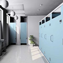 Office Building Project HPL Compact Laminate Panel Toilet Cubicles Partition System - Image 5