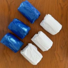 White Polyethylene Sleeves with Wider Elastic Folded Folded Trademark OEM Model NO. 2301 Size 16" or 18" Specification - Image 5