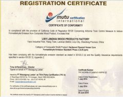 CARB certificate certificate from Shandong Samson Wood Industry Co., Ltd.