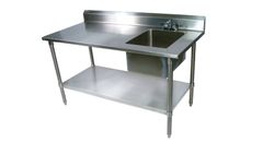 Hotel Working Tables with Sink Height 30" Color Silver Finishing Matt Sink Shape Bowl Brand Commercial Number Of Sinks - Image 1