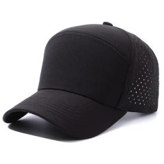 High Quality Breathable Quick Drying 6 Panel Laser Perforated Baseball Caps Sun Protection Hat Structured Mesh Trucker Hats - Image 5
