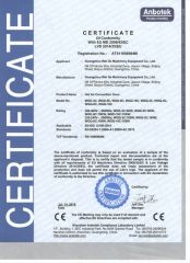 CE for convection oven certificate from Guangzhou Wei Ge Machinery Equipment Co., Ltd.