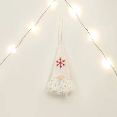 Exquisite Hand Knitted Christmas Tree Decorations Snowflake Patterned Gnome Pendant - Image 2