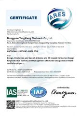 ISO 45001:2018 certificate from Dongguan Tengxiang Electronics Co., Ltd.