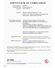 UL certificate from Shenzhen Jiajiayuan Electronic Co., Ltd.