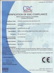 Certification certificate from Shanghai Silbo Electric Lighting Co., Ltd.