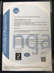 ISO 9001 certificate from Ningbo Hidrotek Co., Ltd.
