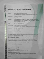 CE certificate from Ningbo OE Lighting Manufacturing Co., Ltd.