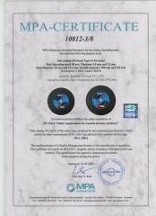 Cutting Disc MPA certificate from Yongkang Shark Abrasive Co., Ltd.