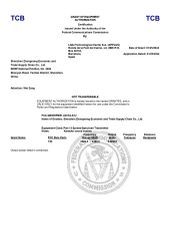 FCC certificate from Shenzhen Zhongnong Economic and Trade Supply Chain Co., Ltd.