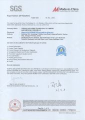 SGS certificate from Jiangsu Create Intelligent Technology Co., Ltd.