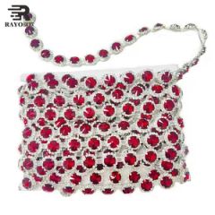 Extremely Brilliant Red Rhinestone Chain Round Shape for DIY Crafts Diamond Around Shiny Stone Wedding Party Decoration - Image 6