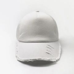 Custom Plain Washed Cotton Vintage 5 Panel Mesh Ripped Trucker Hats Custom Embroidery Logo Trucker Hat - Image 2