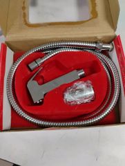 Brass Health Faucet with tube and holder Color Silver Finish Chrome Material Brass Pipe Length 1 Meter Corrosion Resistant - Kansal Buildmart Llp