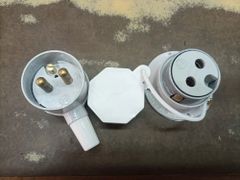 Aluminium Clad Plug Socket Color Black Size 17x8x8mm Material Aluminium Number Of Sockets 3 Current Rating 20 Amp Socket With Shutter - Image 1