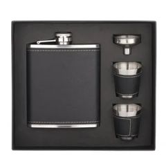 304 Stainless Steel Hip Flask Set with Funnel Shot Glass Gift - Image 1