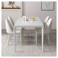 Marble Dining Table with Chairs Kitchen Room Furniture Set Dining Table Set - Image 5