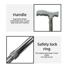 Height Adjustable Medical Walking Stick Walking Crutches - Image 3