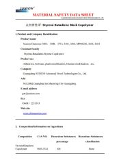 SBS MSDS certificate from GUANGDONG SUNION CHEMICAL&PLASTIC CO., LTD.