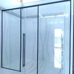 Slim Profile Glass Partition Design Plain Pattern Plain Height 12 feet View Clear View Hardness 12 HRC Color - Image 2