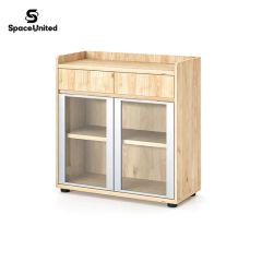 Spaceunited Modern Workstation Tempered Glass Door File Storage Metal Filing Cabinet - Image 3
