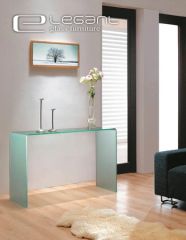 Sandblasting Bent Glass Console Table - Image 1
